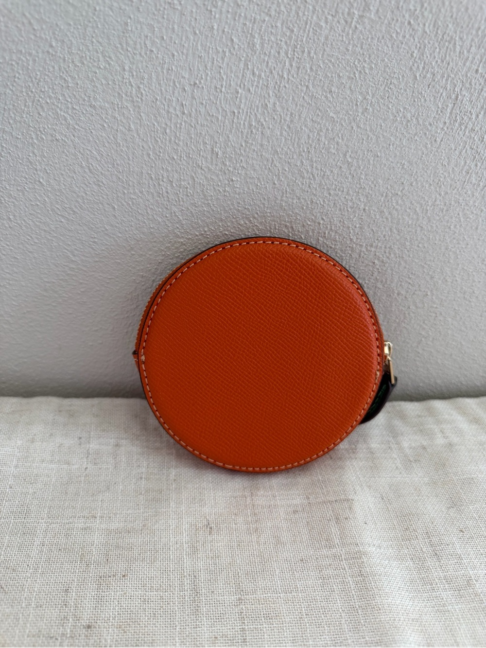 Coach Orange Tangerine Leather Coin Pouch - Picture 3 of 4